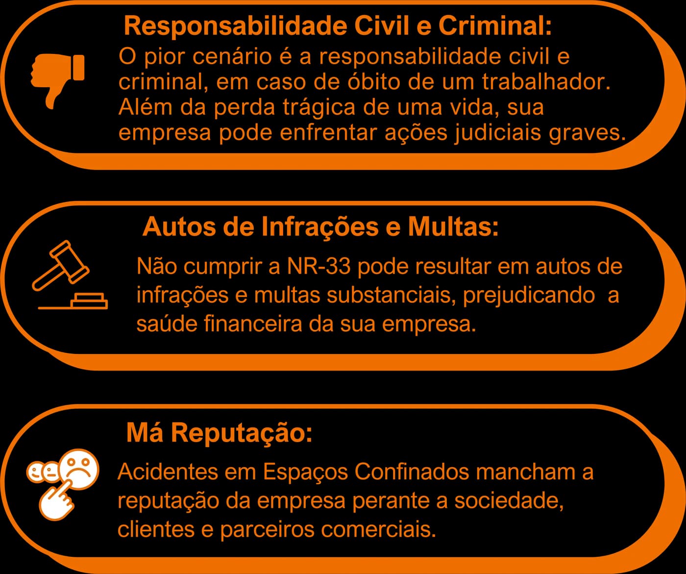 Responsabilidade civil e criminal; autos de infração e multas; má reputação.